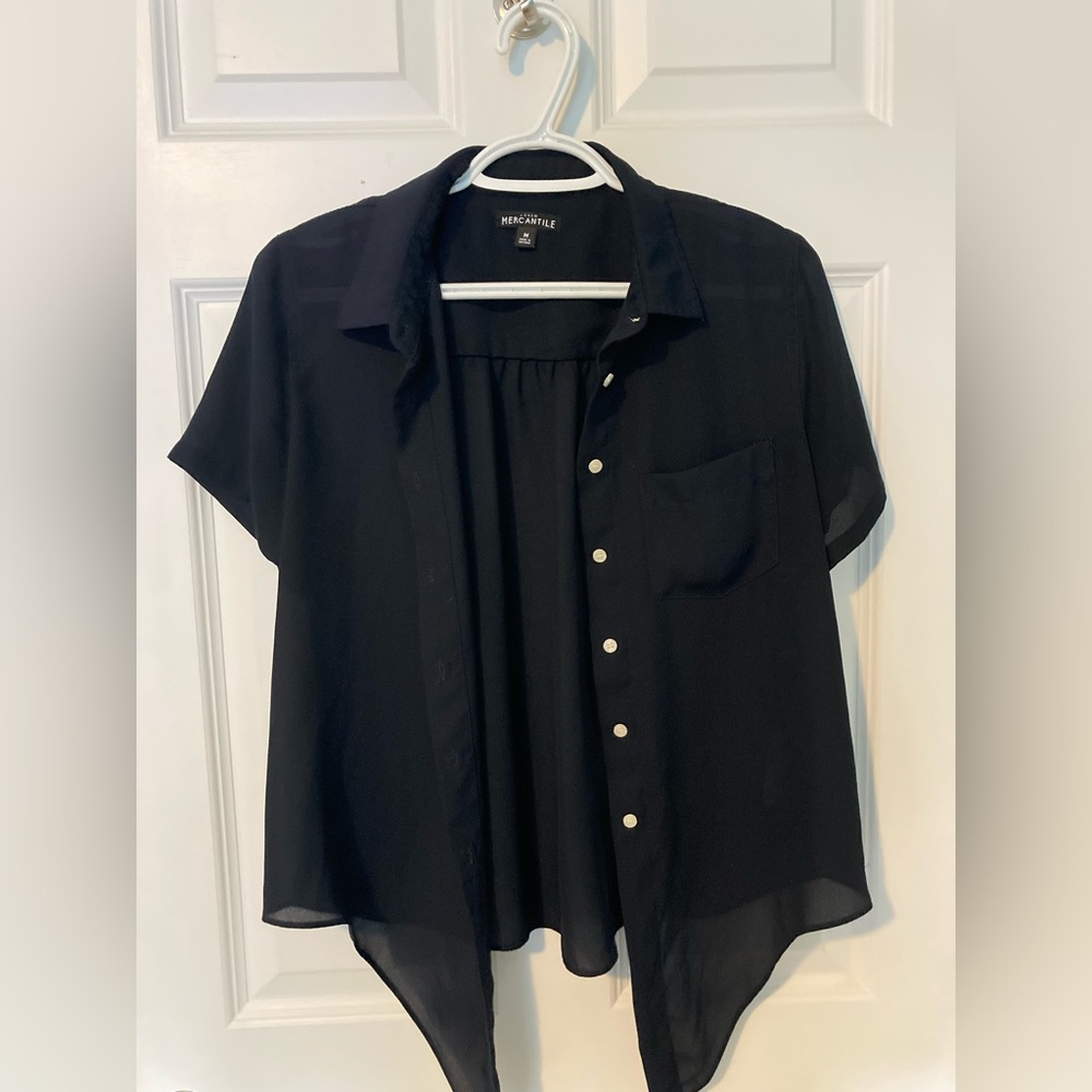 J Crew sheer front tie top (M)